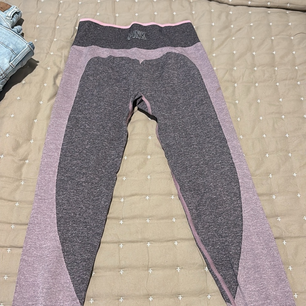 PINK Victoria's Secret Gray and Pink Leggings
